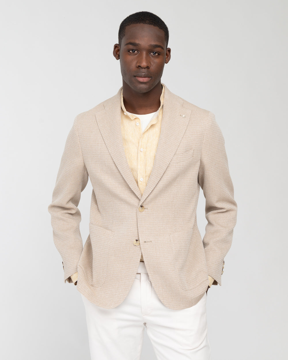 beige cotton blend nuvola blazer