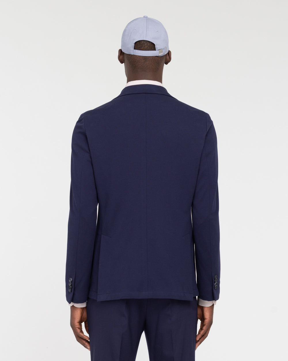 blue cotton piqué jersey blazer