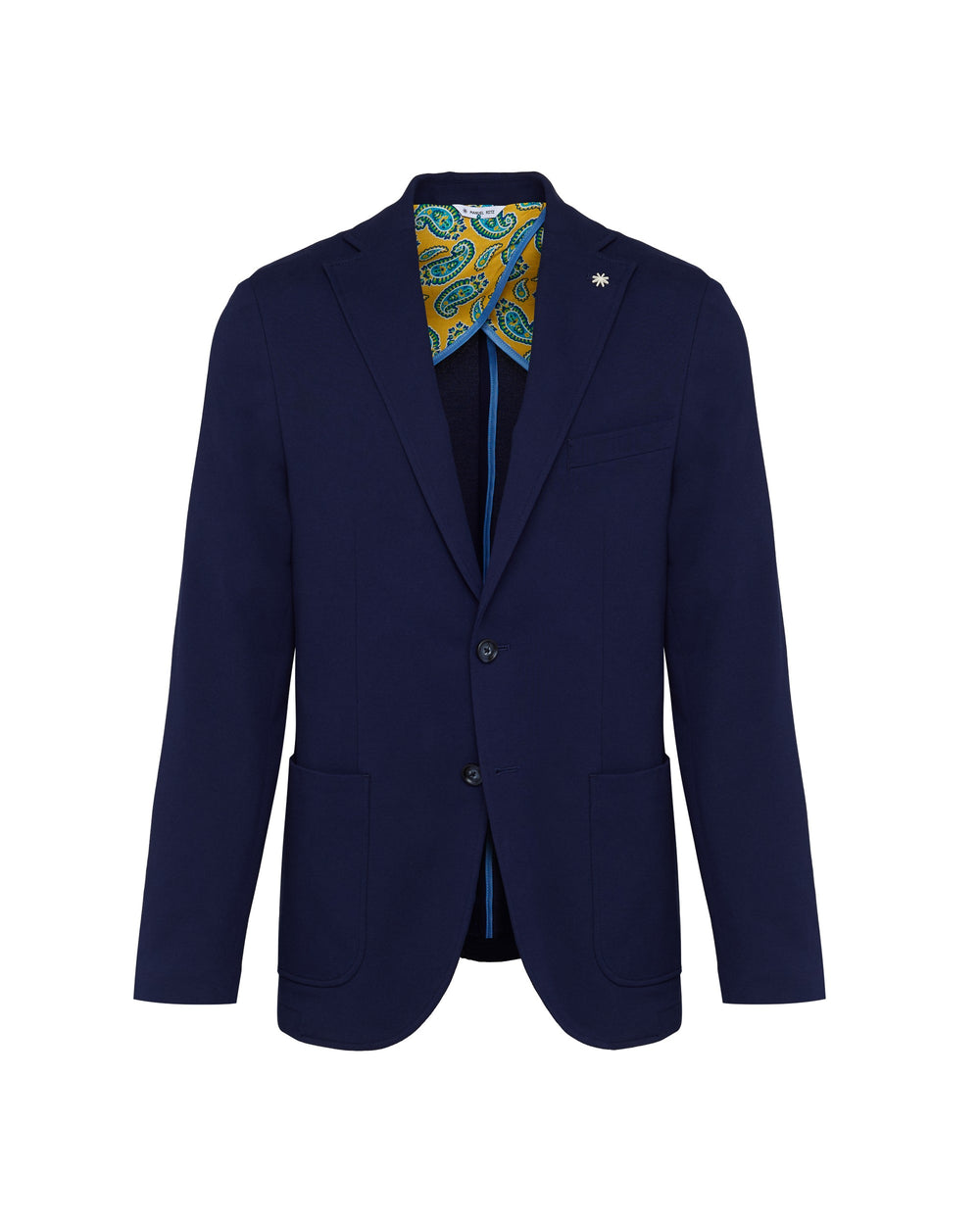 blue cotton piqué jersey blazer