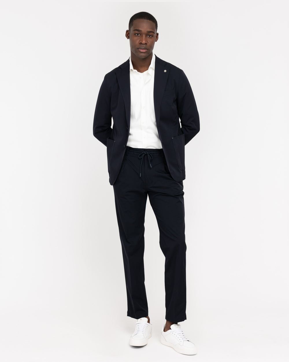 blue technical stretch blazer