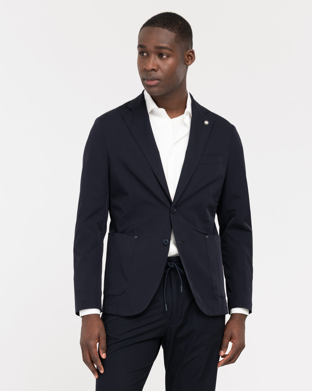 blue technical stretch blazer