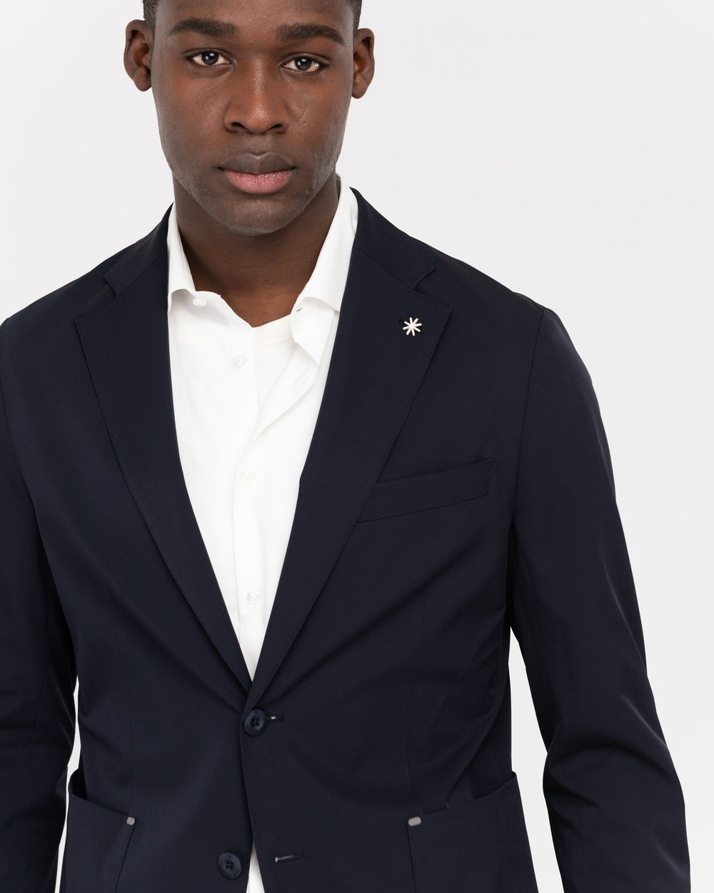 blue technical stretch blazer