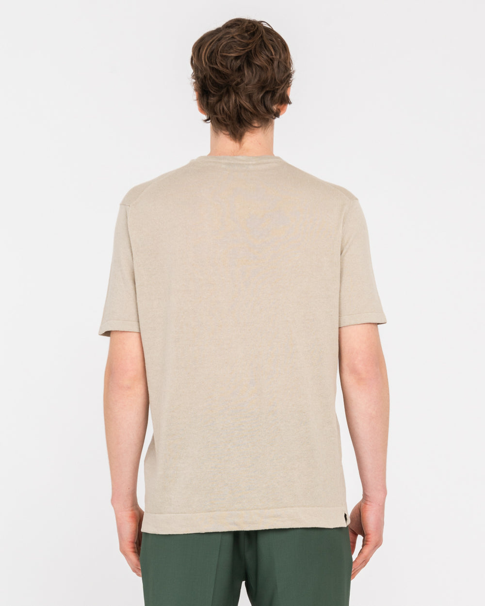 beige cotton linen t-shirt