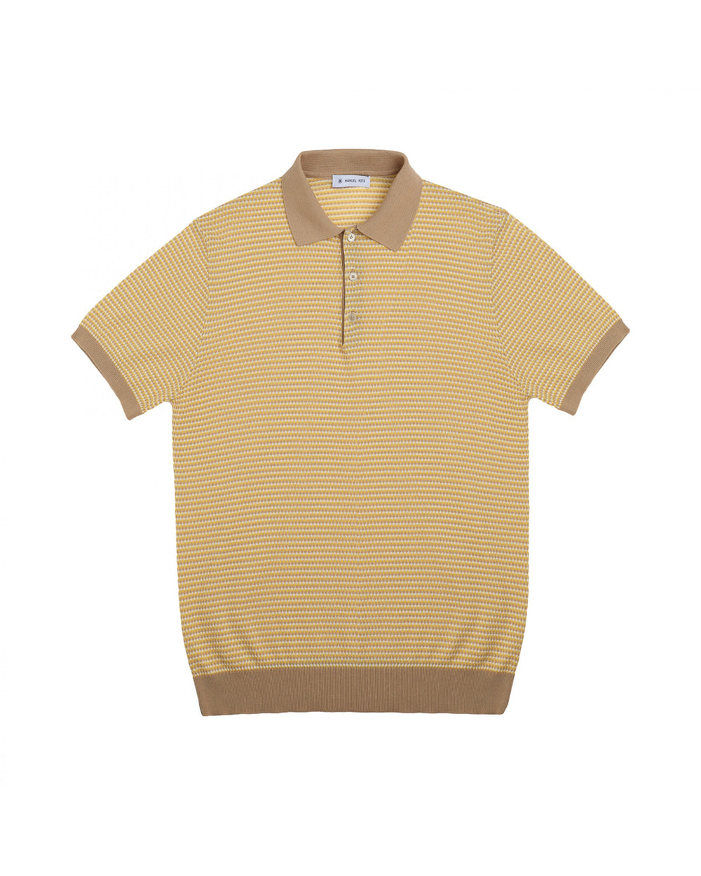 beige jacquard cotton polo shirt