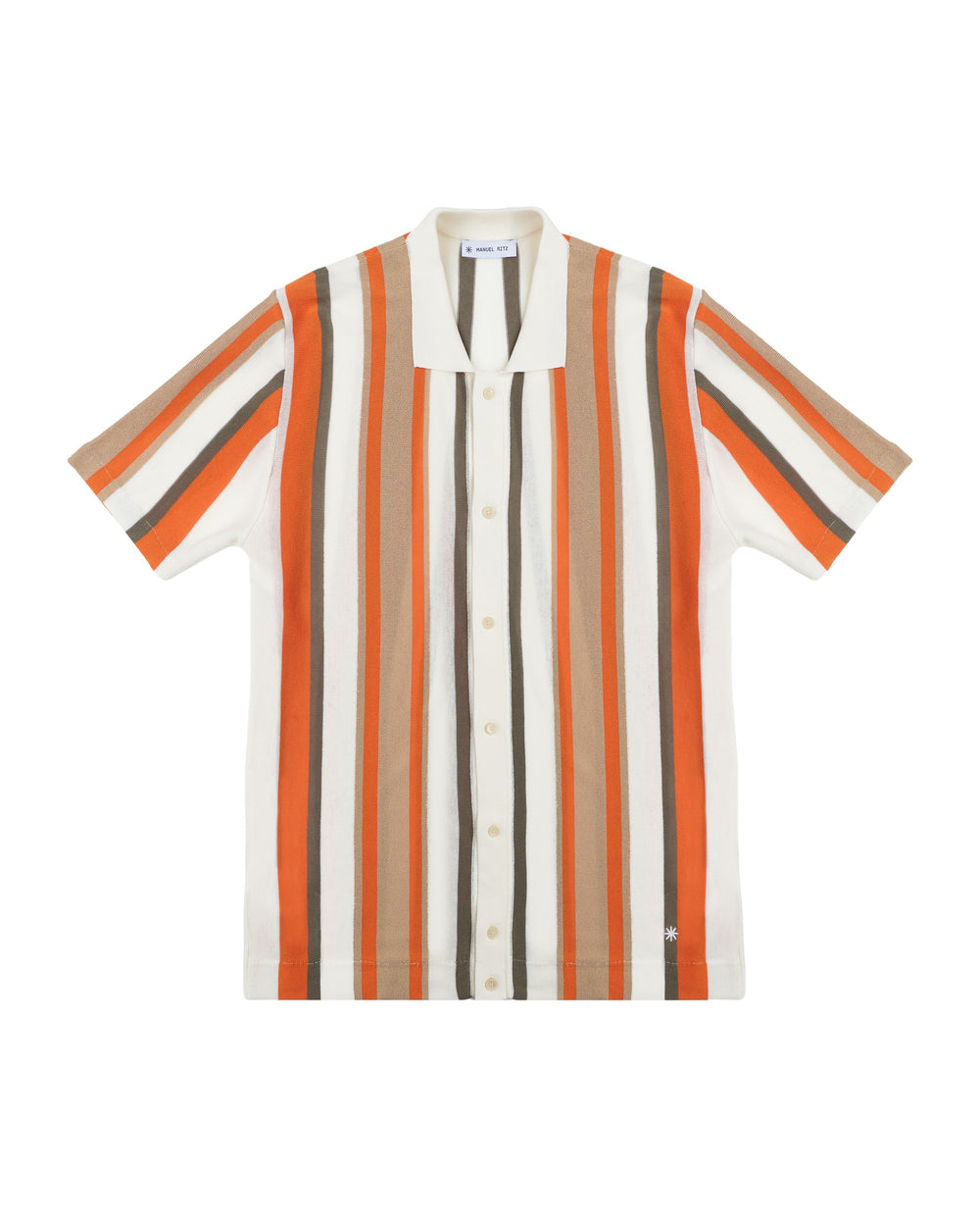 orange cotton regimental polo shirt