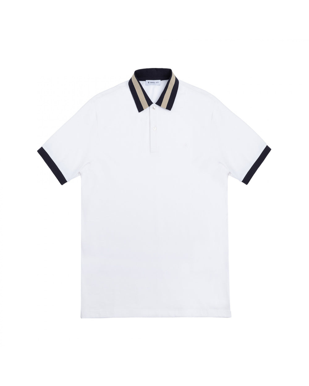 white contrasting piqué polo shirt