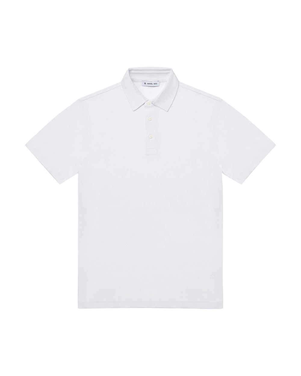 white cotton linen jersey polo shirt