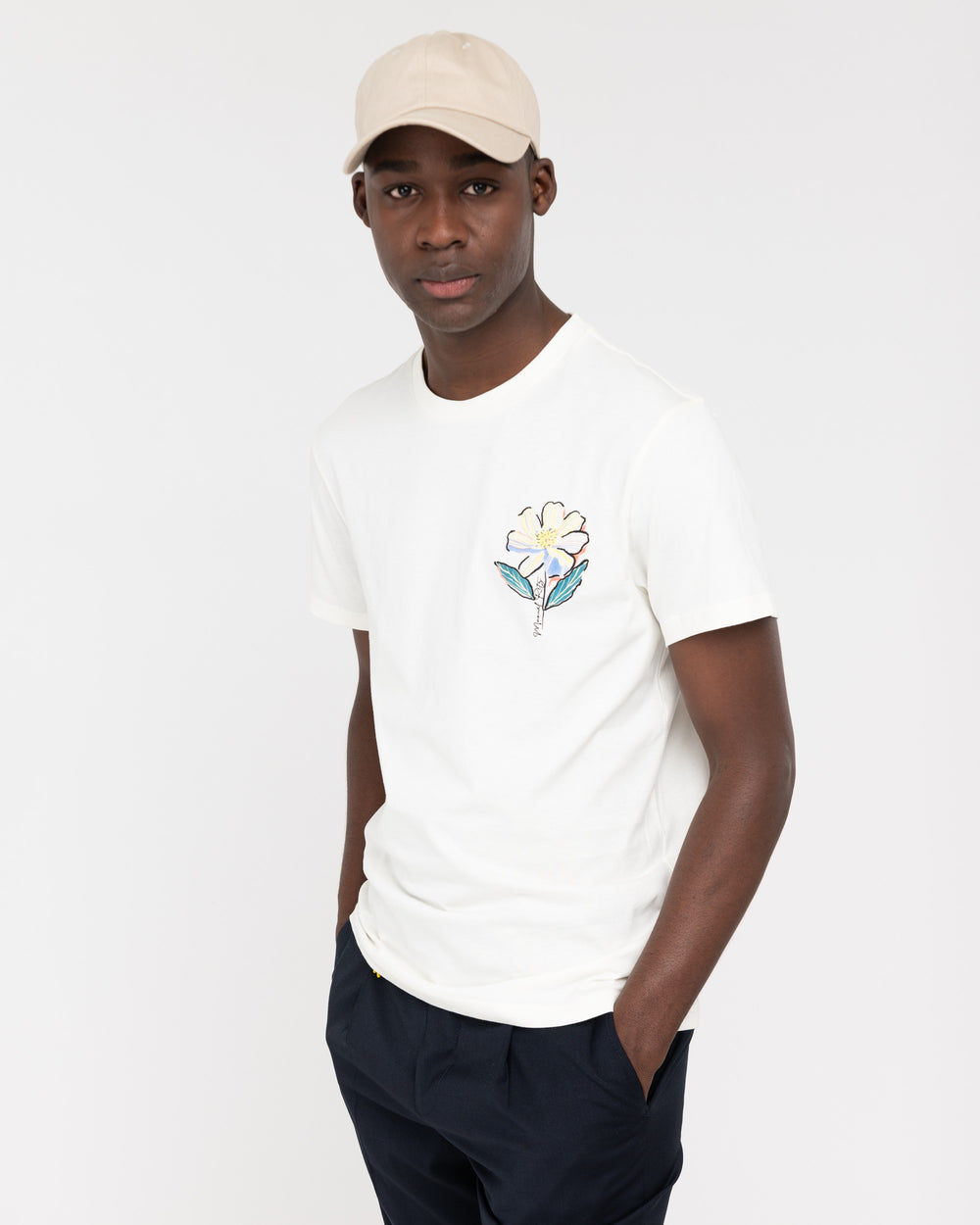 white ``on-line exclusive``cotton jersey t-shirt