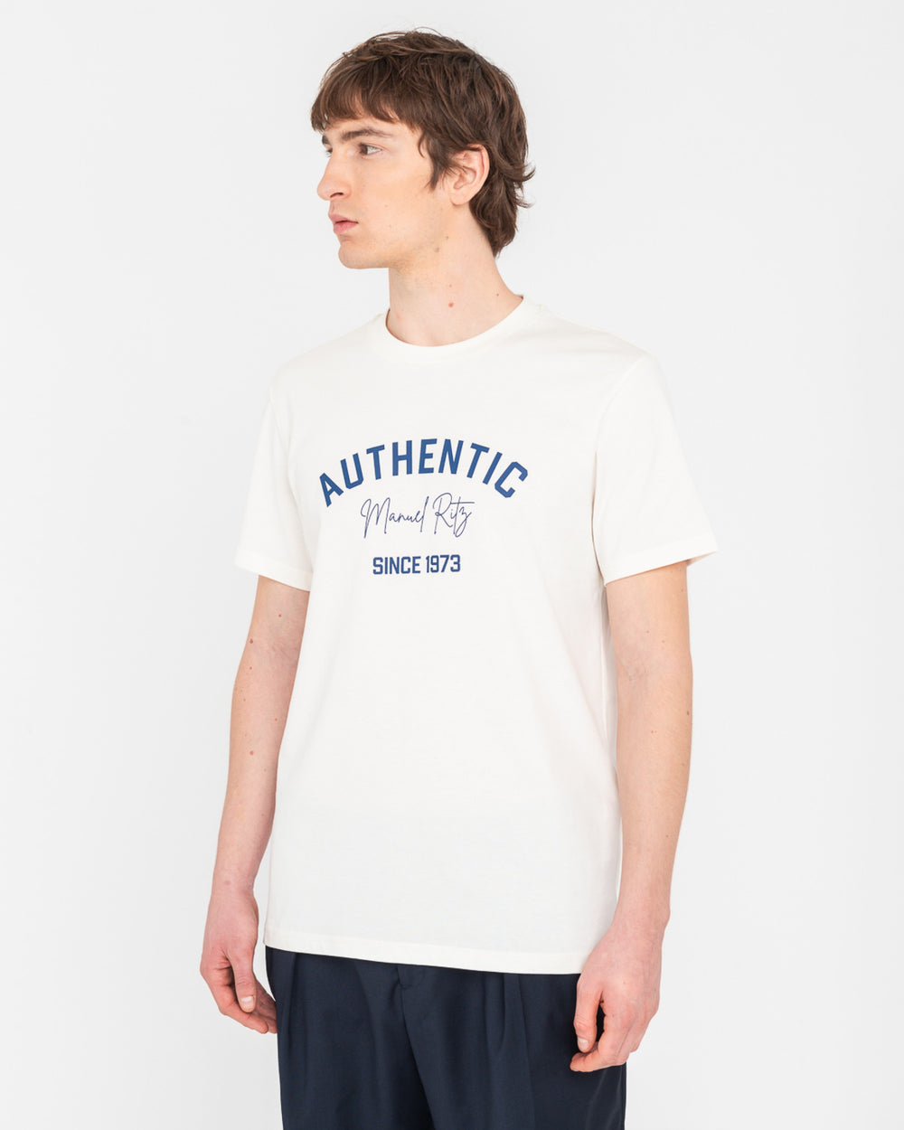 white cotton jersey ``authentic`` t-shirt