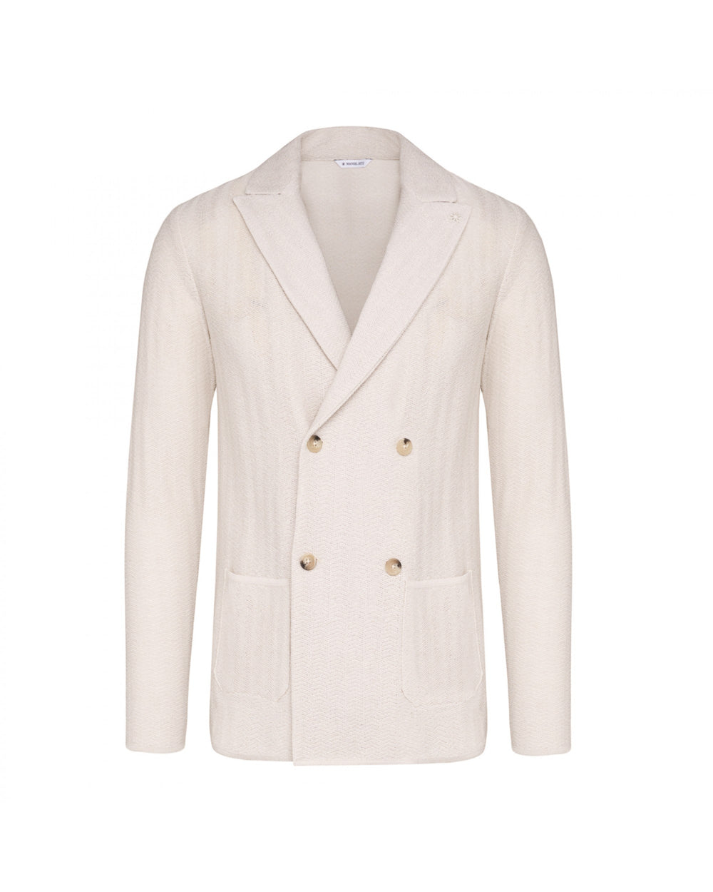 white resca cotton double breasted knitted jacket