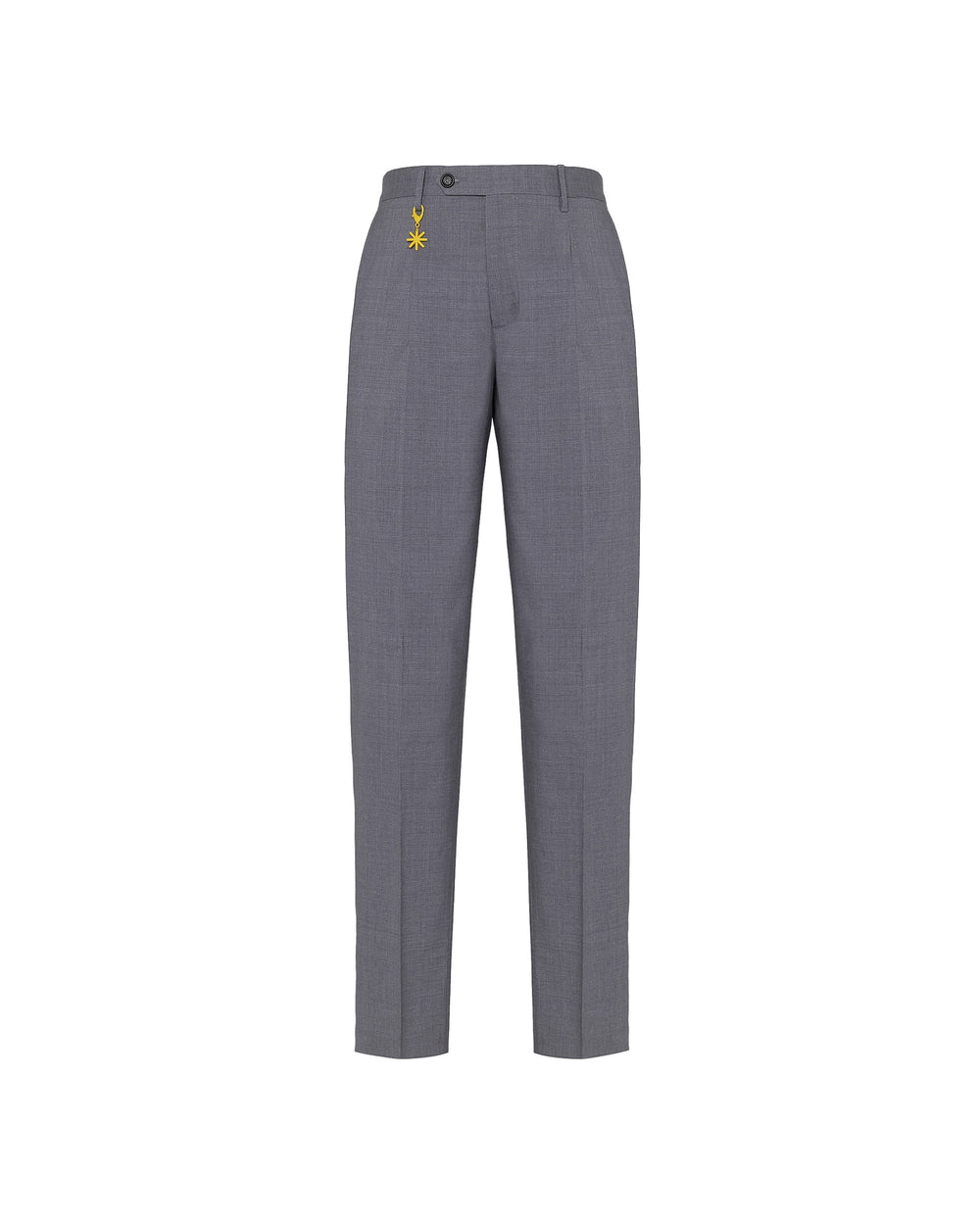 gray stretch wool cool pleated trousers