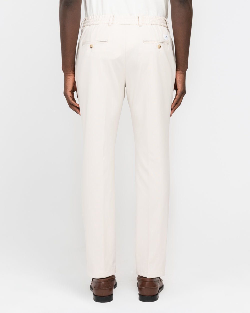 beige milan stitch jersey jogging trousers