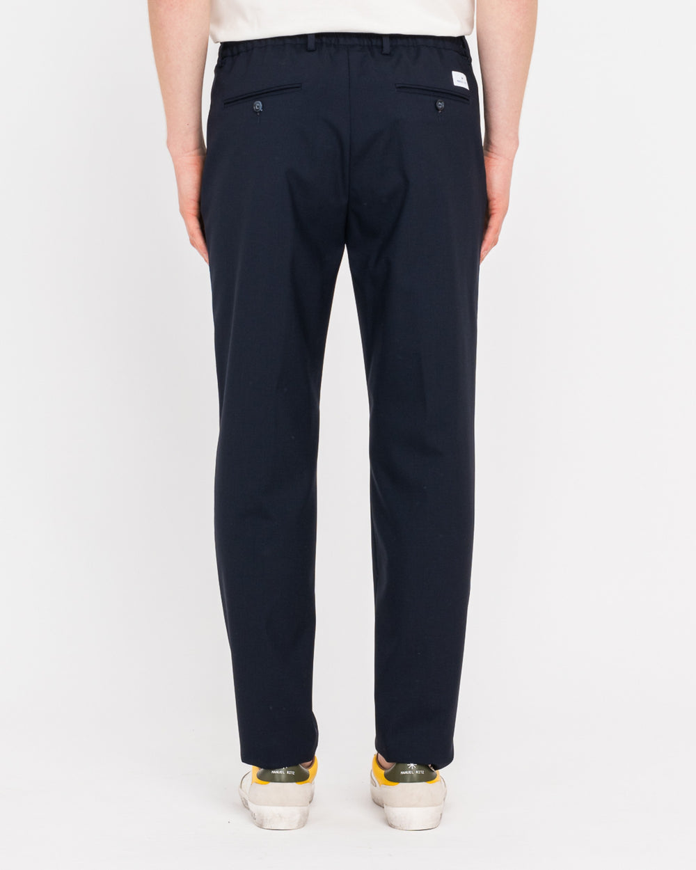 blue cool stretch wool jogging trousers