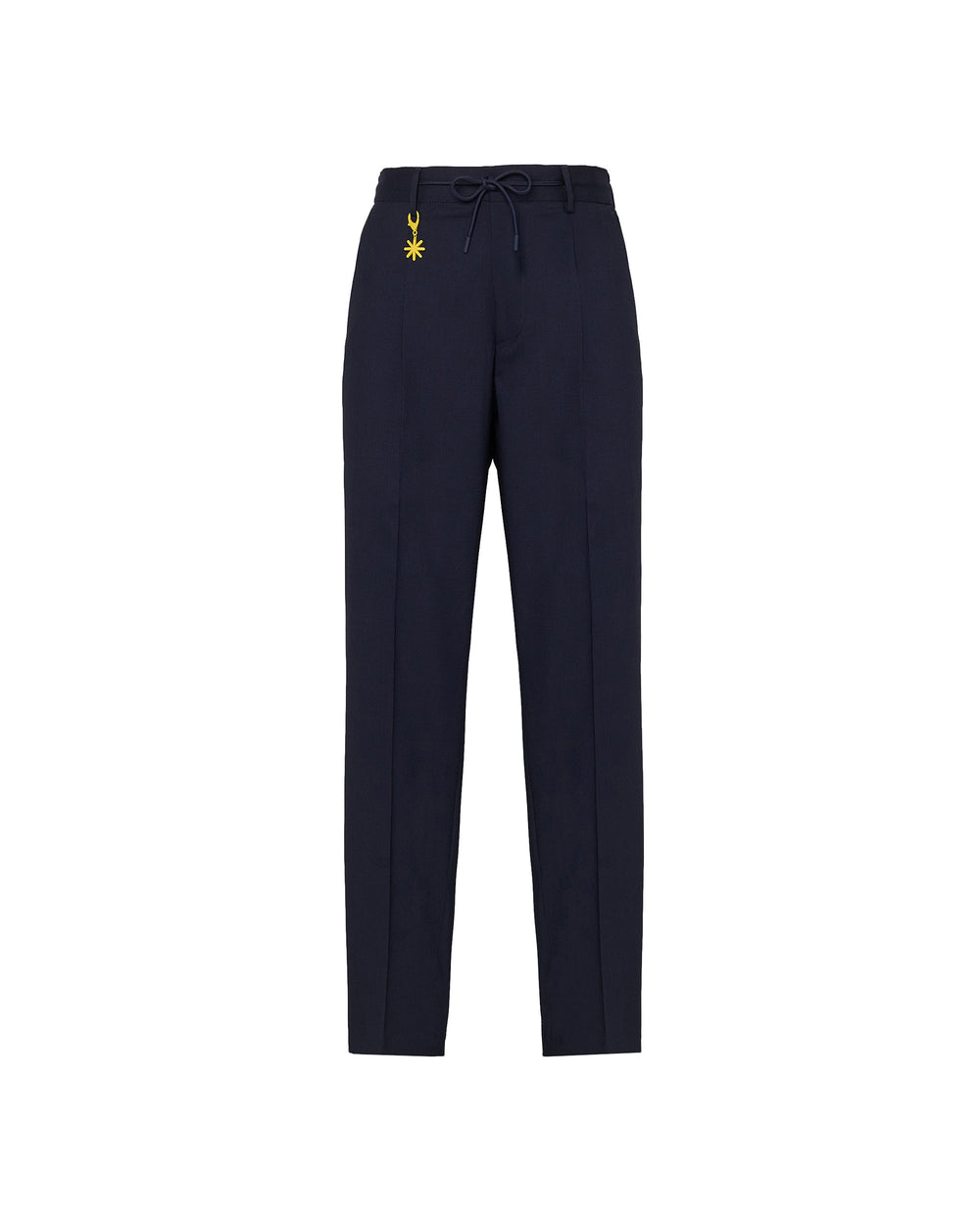 blue cool stretch wool jogging trousers