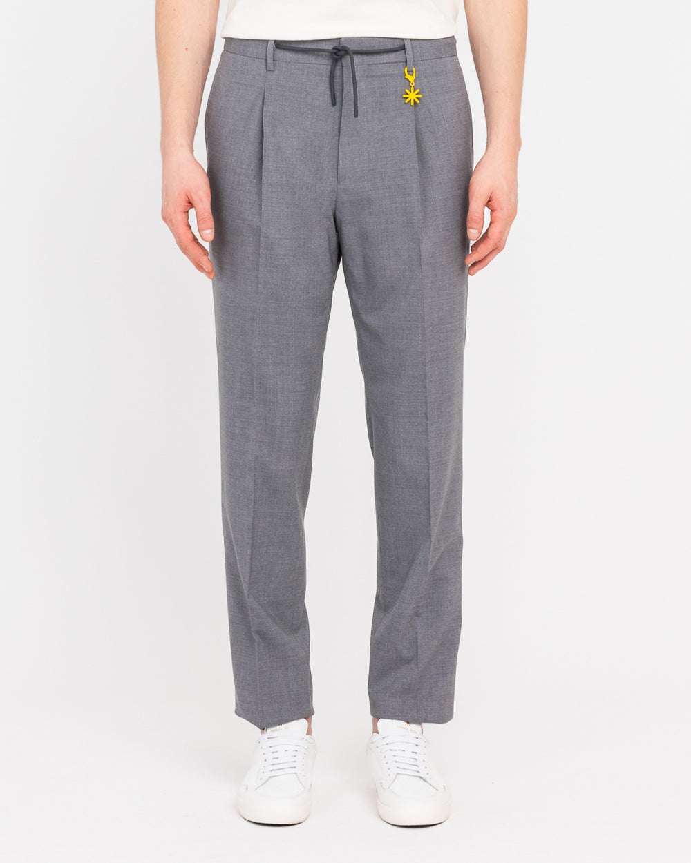 gray cool stretch wool jogging trousers