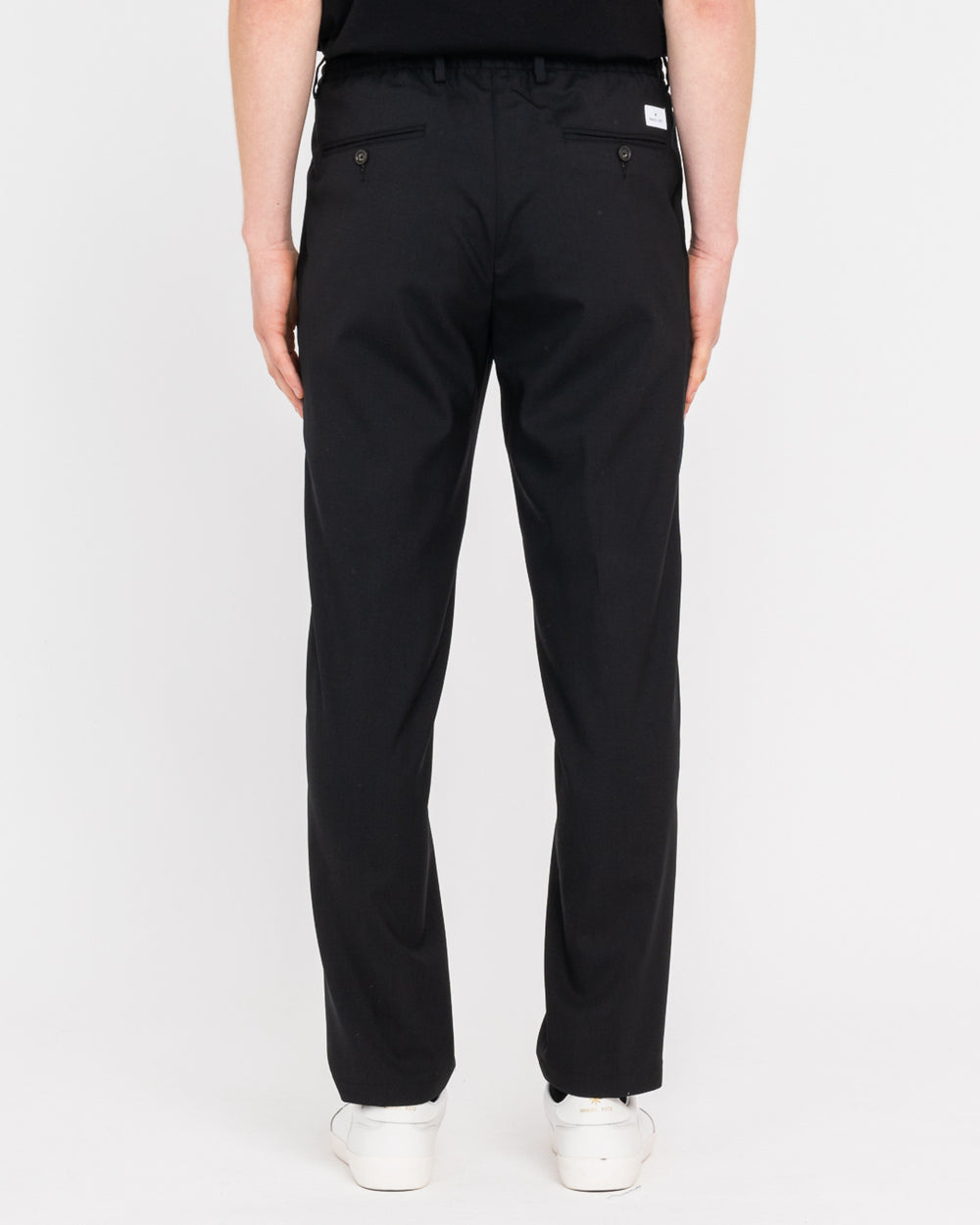 black cool stretch wool jogging trousers