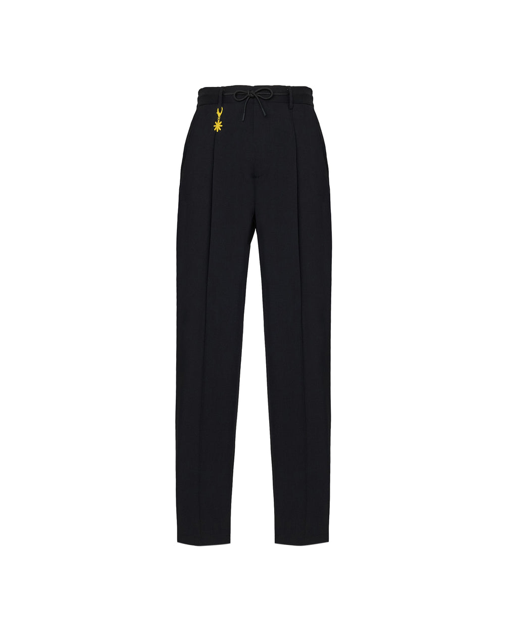 black cool stretch wool jogging trousers