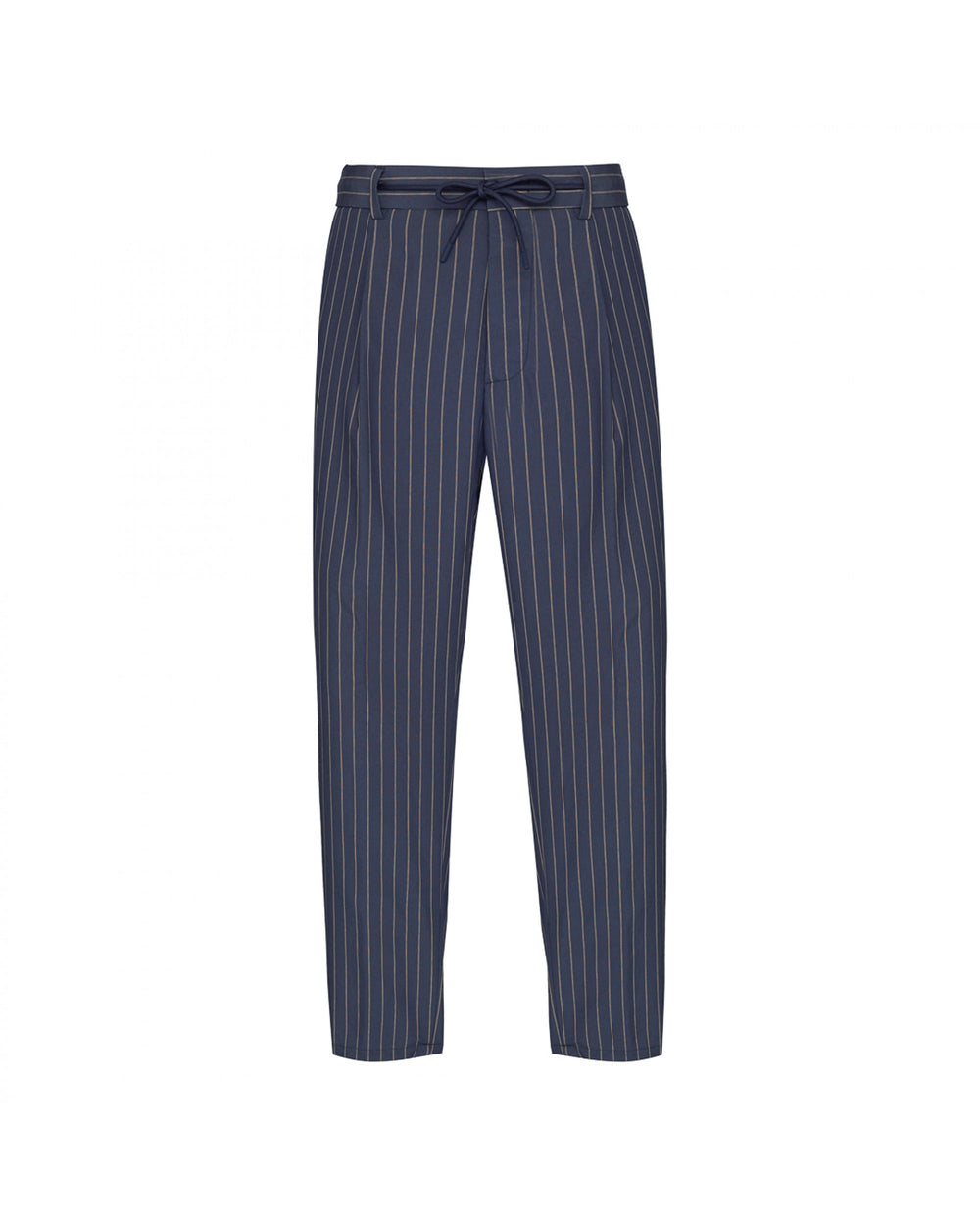 blue viscose blend pinstripe jogging trousers