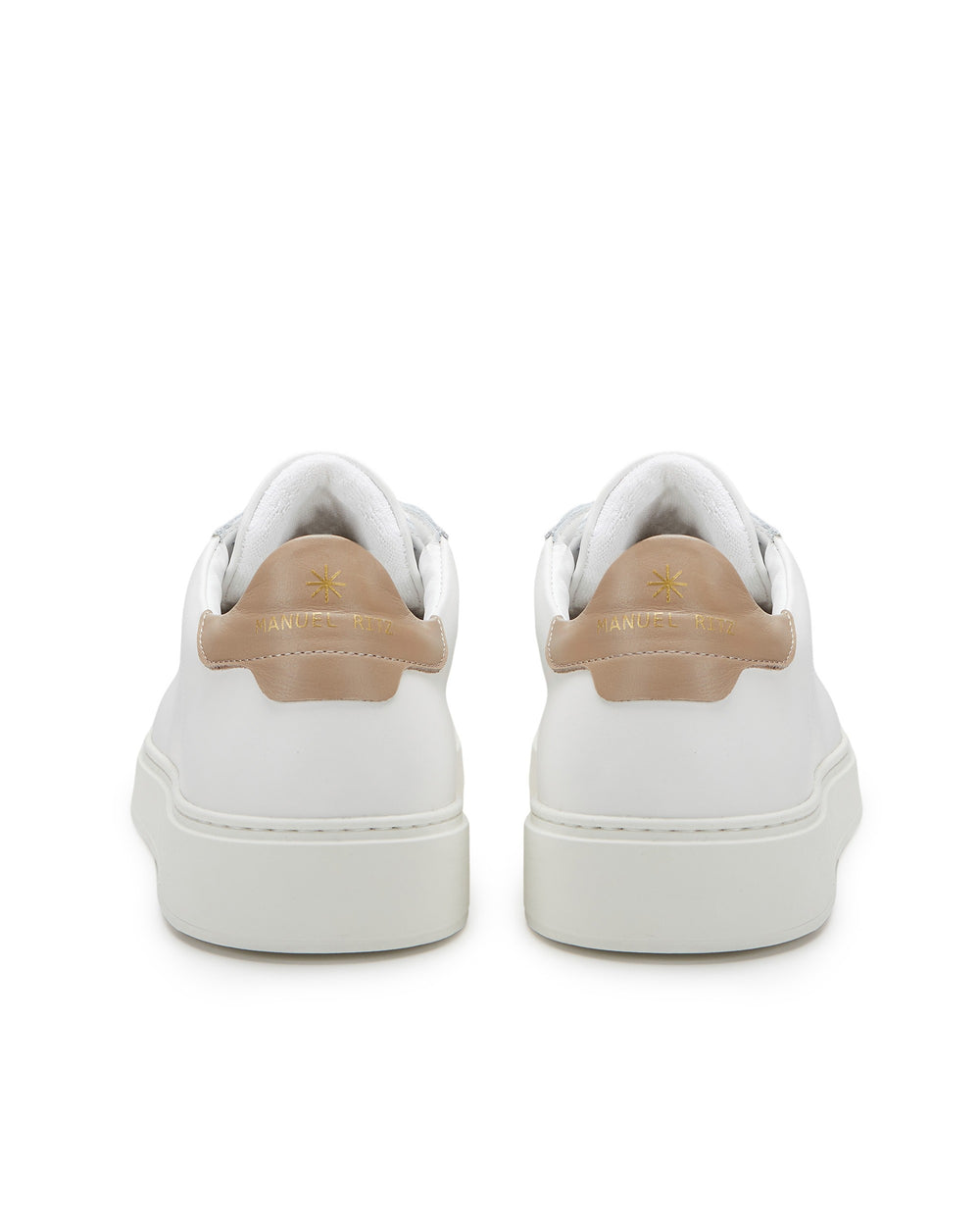 beige leeather sneakers