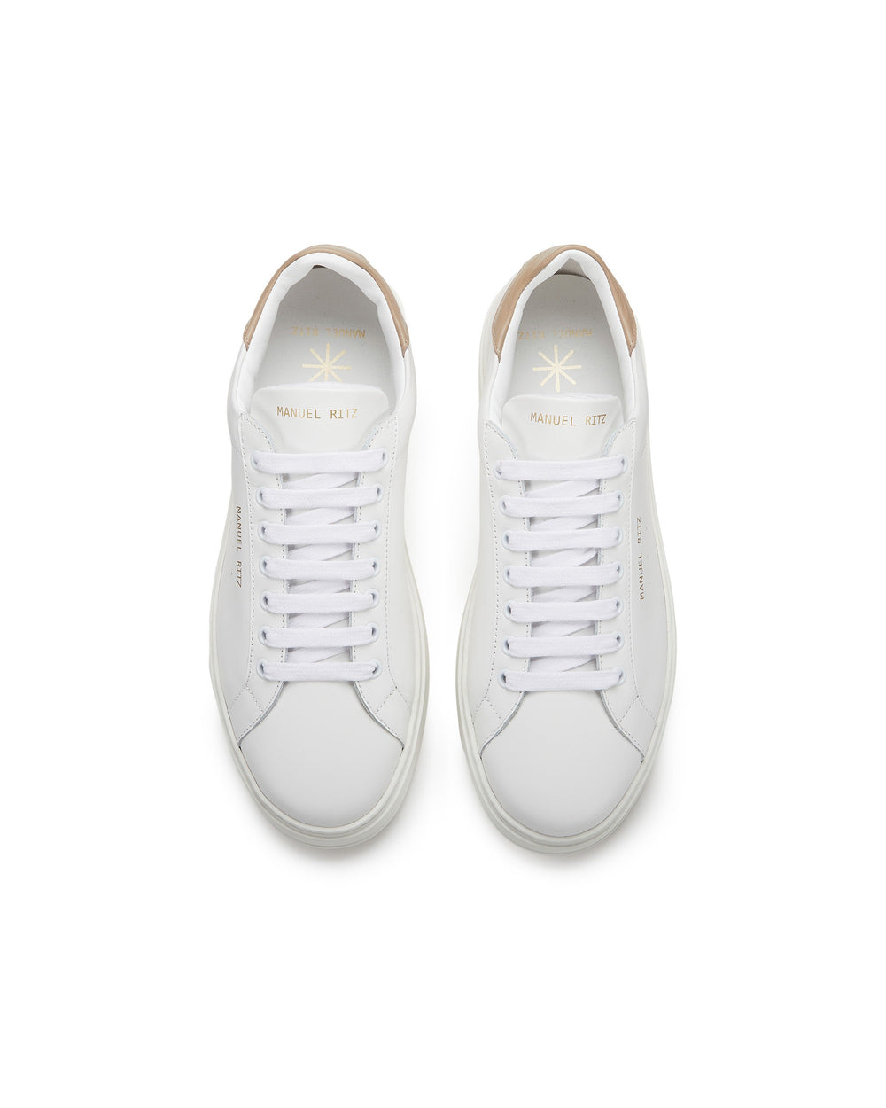 beige leeather sneakers