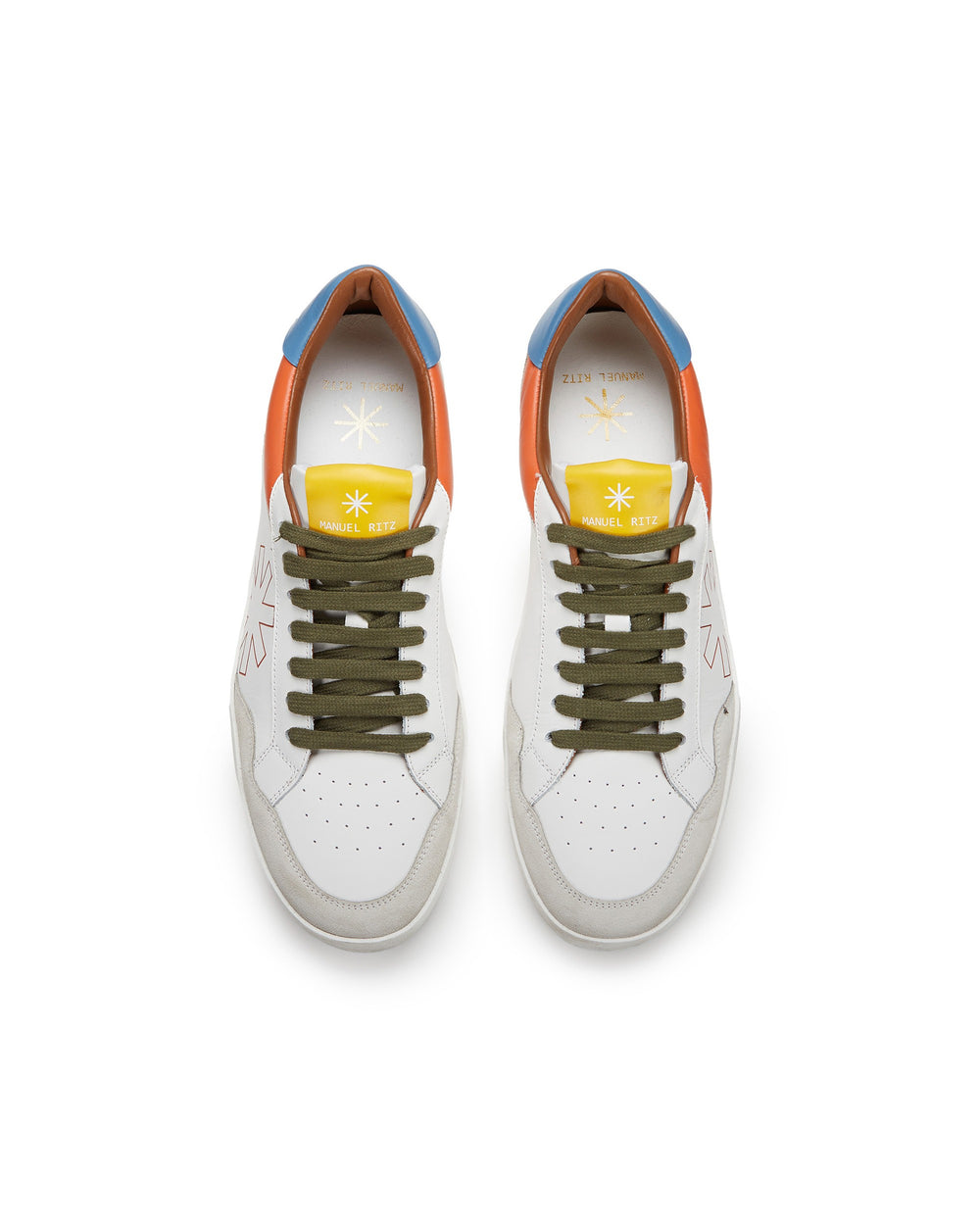 orange leather sneakers