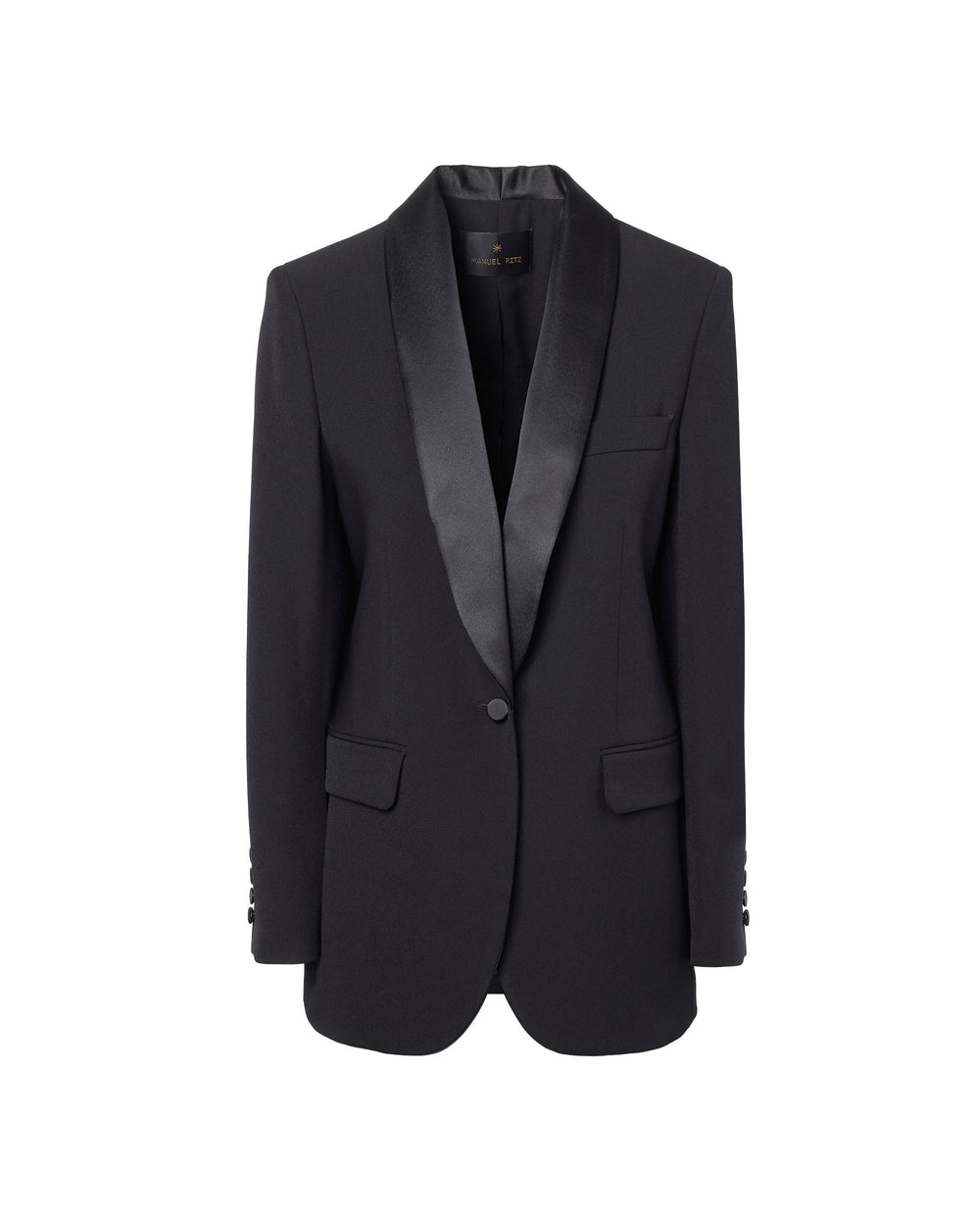 black stretch smoking blazer