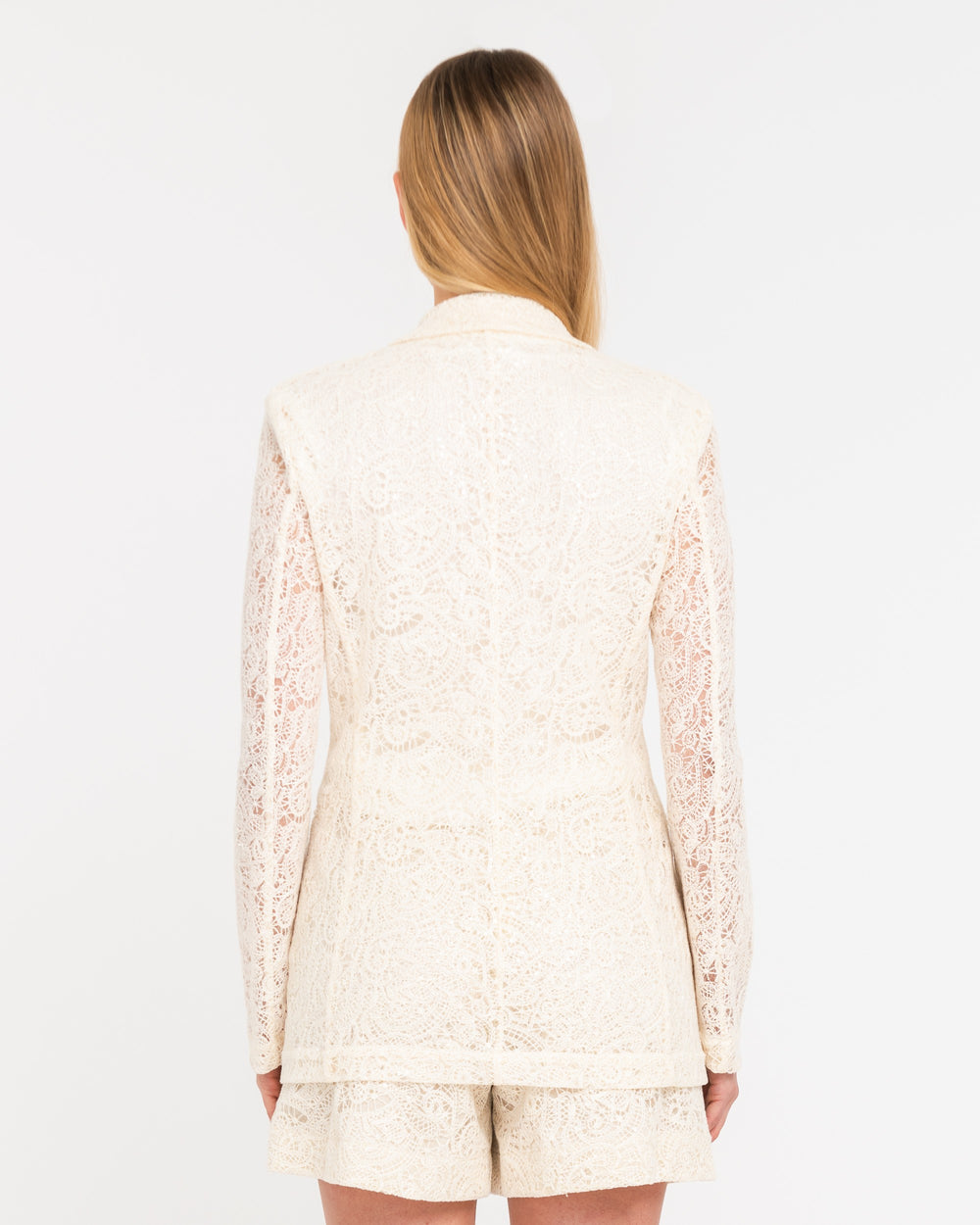 beige cotton paisley lace jacket