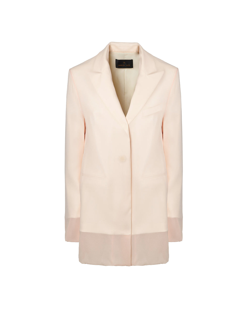 white satin and georgette blazer