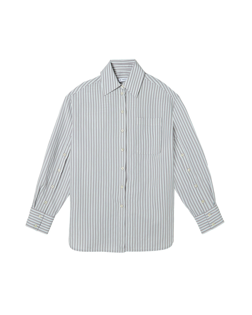 gray over striped viscose shirt