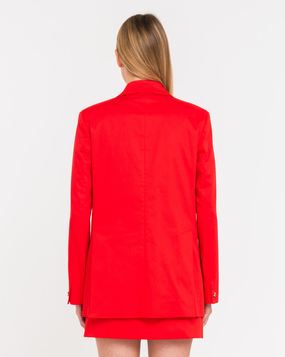 red stretch cotton skirt tailleur